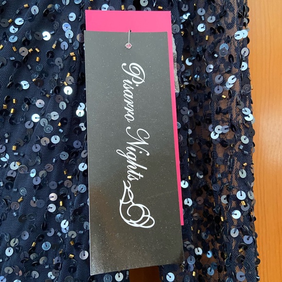 NWT Navy Sequin Gown - Picture 6 of 6